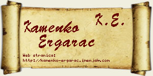 Kamenko Ergarac vizit kartica